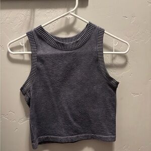 Aura Navy Ribbed Tank Top